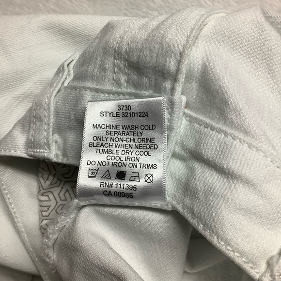 Tory Burch Cropped Slim Jeans White Size 25 Zipper Ankle - Picture 5 of 8